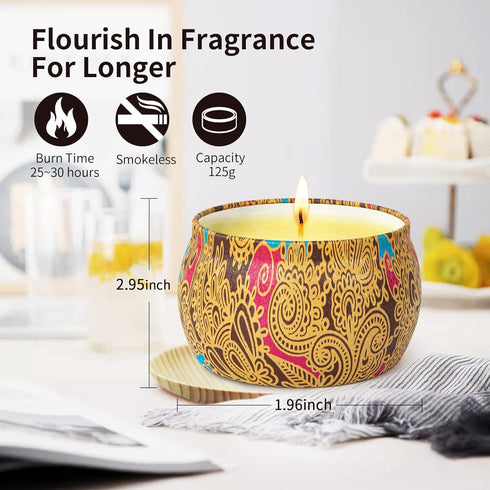 Scented Candles Gift Set, Natural Soy Wax Scented Candles
